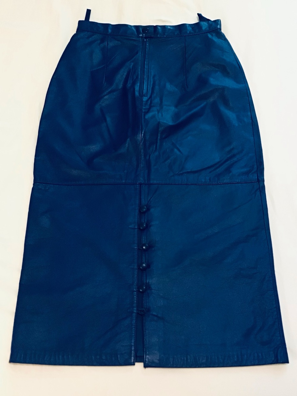 * SALE * Vintage Blue soft Leather Skirt